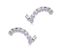 Beautiful Pearl Curve Shaped Silver Stud Earring STS-5672